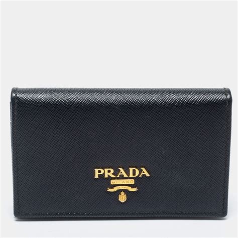 printed leather card holder prada|prada card holder women's.